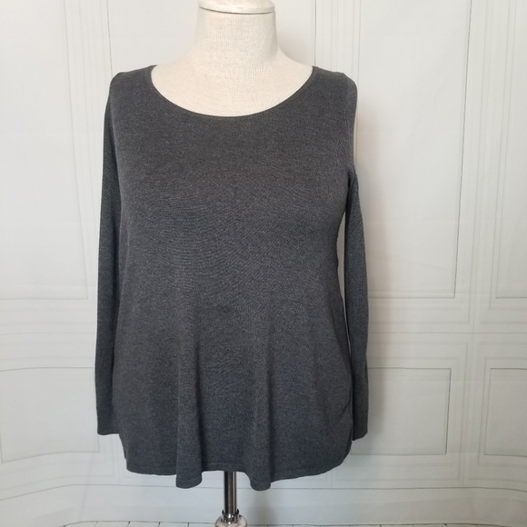 Torrid SZ 00 /Womens M/L Sweatshirt NEW Gray & Black Splt Back Lagenlook Layered - Picture 4 of 12